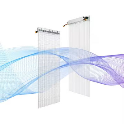 품질  Durable Glass Curtain Wall Transparent LED Screen IP43 Waterproof 5000nits Brightness 80% Light Transmittance Easy Installation 공장
