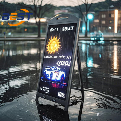 품질  Outdoor Digital Menu Board with Battery 4500Nits IP65 Waterproof & Wide Temperature Range -25℃~55℃ 공장