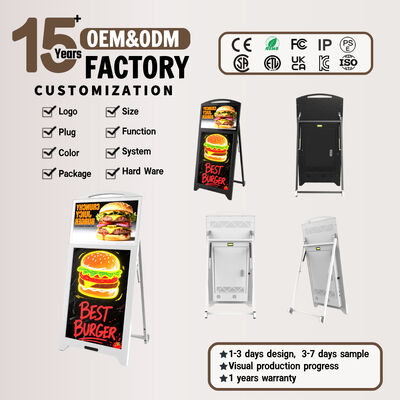 품질  Floor Standing Android Digital Advertising Display 21.5 Inch with LED Fluorescent Writing Board 공장