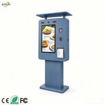 품질  55 Inch Outdoor Digital Ordering Kiosk IP65 Waterproof 3000 Nits Touch Screen Self Service Terminal for Drive Thru QSR 공장