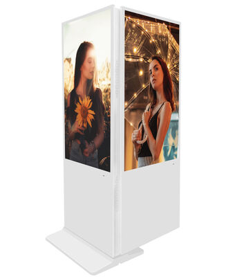 이중 측면 LCD 디지털 사이니지 디스플레이 350 Cd/m2 밝기 및 안드로이드 OS
