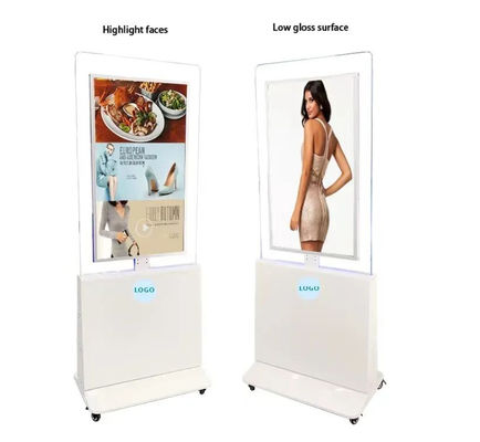 맞춤형 실내 LCD 디지털 사이니지 쌍면 55 인치 상점 창문 LCD 디스플레이