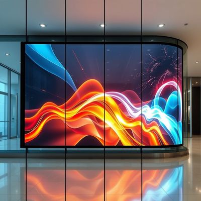 융통성 투명한 LED 디스플레이 필름 IP65 5000nits 등급 밝기 초 얇은 3.9mm 디자인 곡선 표면에 쉽게 설치
