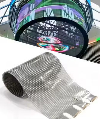 융통성 투명한 LED 디스플레이 필름 IP65 5000nits 등급 밝기 초 얇은 3.9mm 디자인 곡선 표면에 쉽게 설치