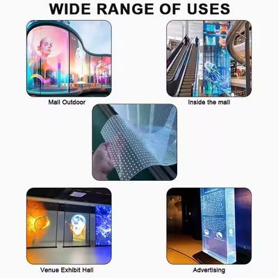 초파늘 3.9mm 디자인 고 투명성 LED 필름 화면 85% 빛 전달력 5000nits 밝기