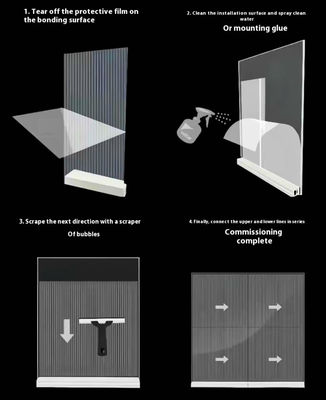 커스터마이징 가능한 유리 커튼 벽 LED 디스플레이 필름 3840Hz 갱신 속도 에너지 절약 높은 밝기 5000nits 비디오 벽