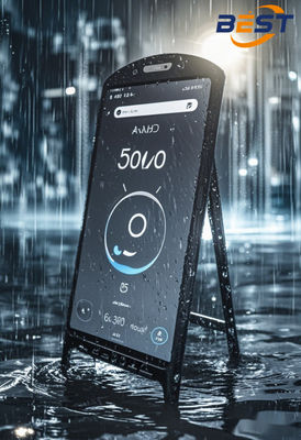 야외 P2.5 휴대용 LED 사이니지 10H 배터리 4500Nits IP65 상업 광고용 방수