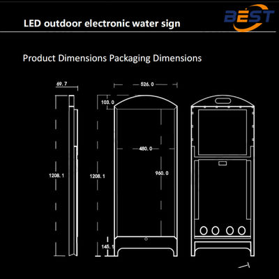 야외 P2.5 휴대용 LED 사이니지 10H 배터리 4500Nits IP65 상업 광고용 방수