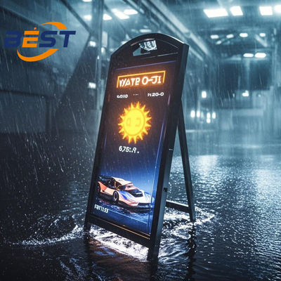 안드로이드 9을 탑재한 배터리 전동 휴대용 LED 사이니지0, IP65 방수 & 50000mAh 장수