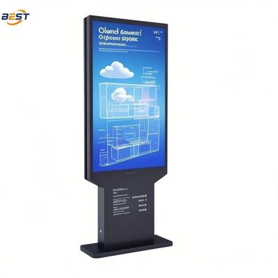 야외 LCD 디지털 사이니지 초 얇은 날씨에 견딜 수 있는 광고 화면 30mm 두께와 IK10 온화 유리