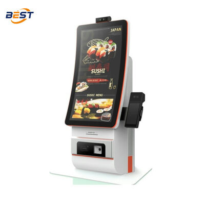 21.5 인치 셀프 서비스 주문 키오스크 10 포인트 용량 터치 및 인텔 코어 I3 CPU POS 시스템