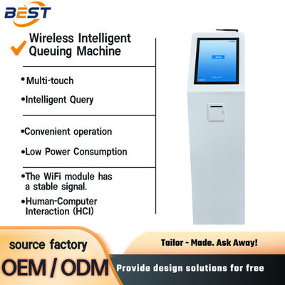 LCD Touch Screen Queue Management System Ticket Dispenser Machine With Multiple Languages Thermal Printing