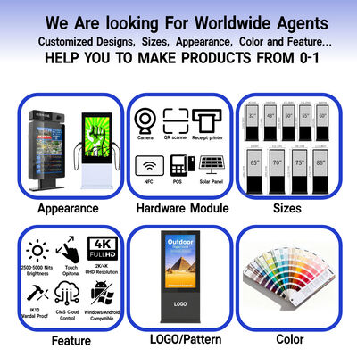 16:9 화면비 야외 LCD 디스플레이, 50000시간 수명 및 3840X2160 해상도 디지털 사이니지