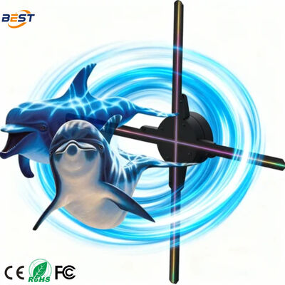 LED 홀로그램 팬 768 LED 램프 진주 3740nit 밝기 및 176 ° 관점