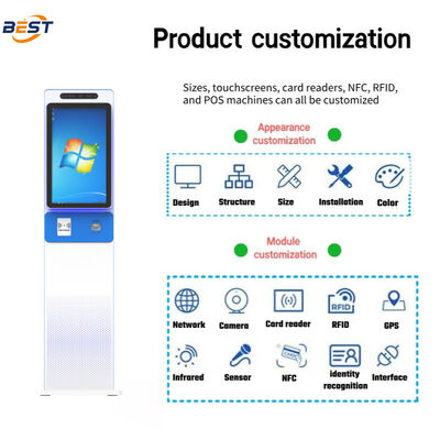 Android/Windows OS 및 10포인트 정전식 터치스크린을 갖춘 21.5/27인치 셀프서비스 키오스크