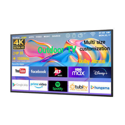 야외 TV 디지털 사이니지 디스플레이 IP55/IP66 방수 모든 날씨 높은 밝기 1500-3000cd/m2 상업용 디스플레이