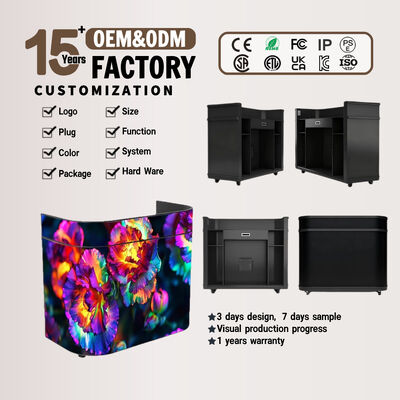 P1.8 GOB 실내 프론트 데스크 LED 디스플레이 SMD1212 플러그 앤 플레이 모바일 휠