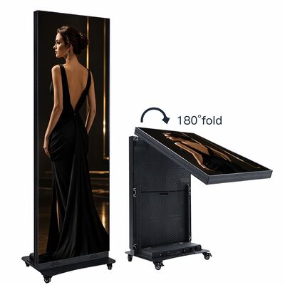 P1.53 휴대용 접이식 LED 포스터 디스플레이 피치 실내 640x1920mm 알루미늄 합금 스탠드
