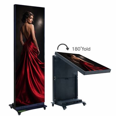 P1.86 휴대용 폴더블 LED 포스터 디스플레이 실내 640x1920mm 알루미늄 합금 스탠디
