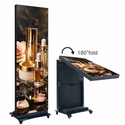P2.0 휴대용 접이식 LED 포스터 디스플레이 실내 640x1920mm 알루미늄 합금 스탠드
