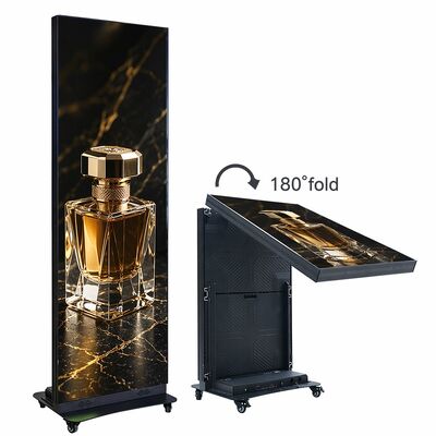 P1.86 휴대용 폴더블 LED 포스터 디스플레이 프리미엄 640x1920mm 알루미늄 합금 스탠디