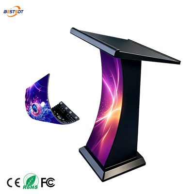 고휘도 450-650nit GOB 곡선 LED 성서 디스플레이 3840Hz 12-16Bit 회색조 무선 스마트 컨트롤