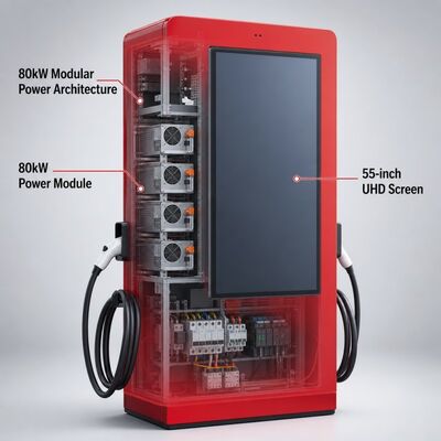 80kW DC 고속 충전 스테이션 CCS1 CCS2 야외 LCD 광고 디스플레이 OCPP 1.6J 150-1000V