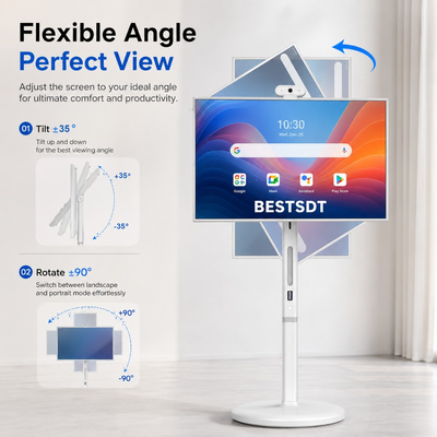 32인치 안드로이드 13 배터리 가동 모바일 스마트 스크린 터치 디지털 사이니지 4K IPS 8GB 128GB