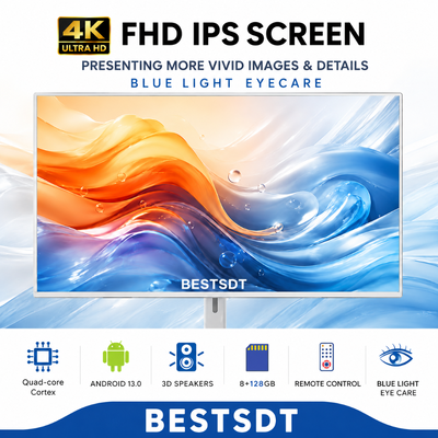 32인치 안드로이드 13 배터리 가동 모바일 스마트 스크린 터치 디지털 사이니지 4K IPS 8GB 128GB