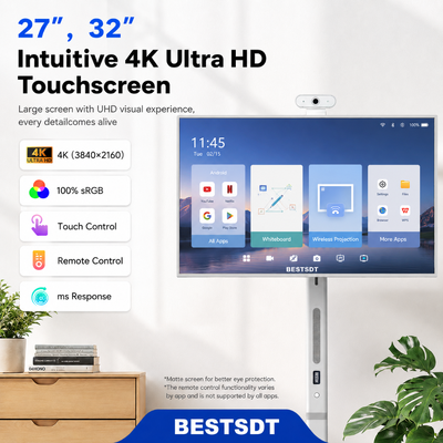 32인치 안드로이드 13 배터리 가동 모바일 스마트 스크린 터치 디지털 사이니지 4K IPS 8GB 128GB