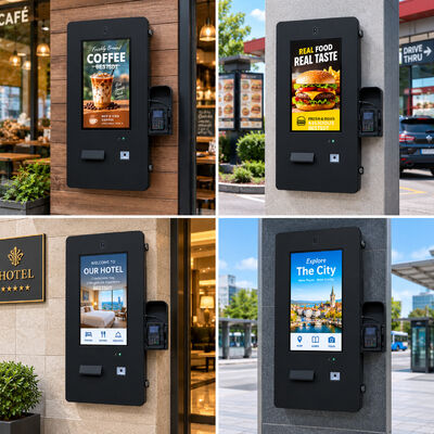 21.5 Inch IP65 Outdoor Wall Mounted Self Service Ordering Kiosk Waterproof Touchscreen Machine