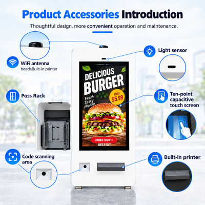 Self-Service Ordering Kiosk Android Windows Dual System Outdoor Payment Terminal