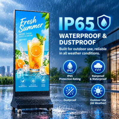 High Definition Outdoor LED Poster Display P1.25 3840Hz Refresh Remote Content Management Screen
